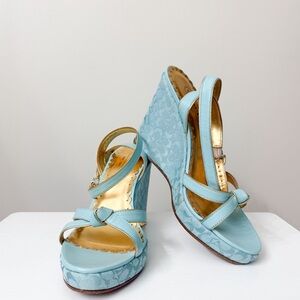 Tiffany Blue Coach Wedges Size 6.5B